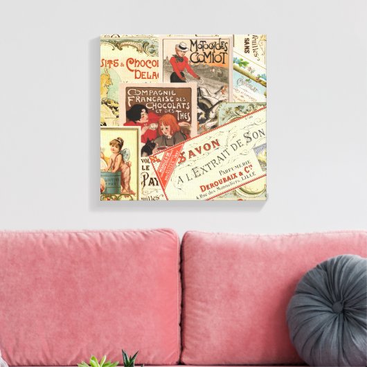 Franse chocoladereclame Canvas Afdruk (Insitu (Woonkamer))