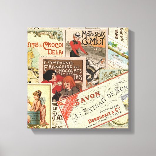 Franse chocoladereclame Canvas Afdruk (Voorkant)