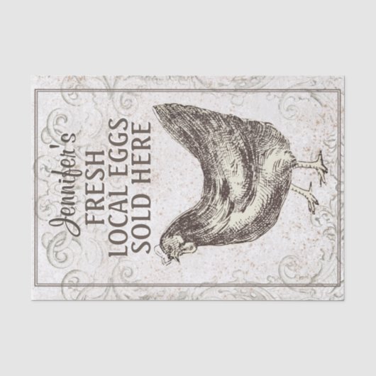 Franse cichorei HEN Grunge Ivory Decoupage Tissuepapier (Voorkant)