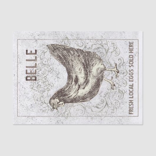 Franse cichorei HEN Grunge  Ivory Decoupage Tissuepapier (Voorkant)