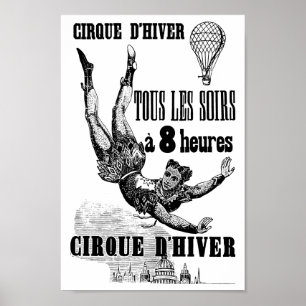 Franse Circus Acrobat poster kunst