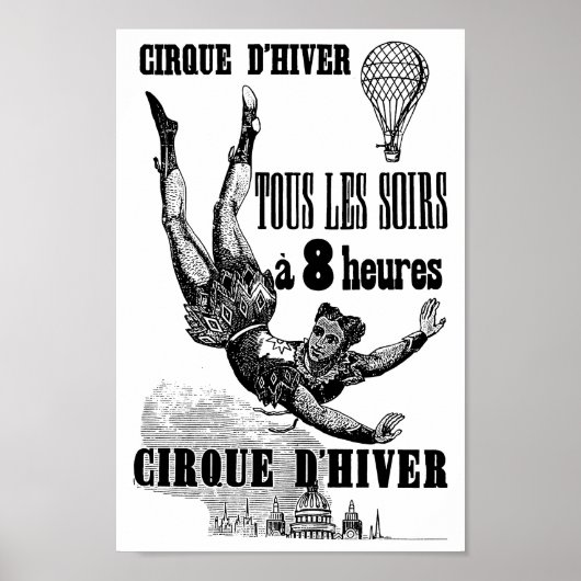Franse Circus Acrobat poster  kunst (Voorkant)