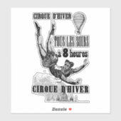 Franse Circus Acrobat vliegt  kunst Sticker (Vel)