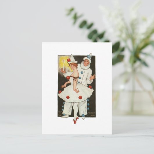 Franse Clowns Briefkaart (Staand voorkant)