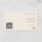 Franse Cocoa Cream Pinstripe QR Code Bakkerij Visitekaartje (Achterkant)