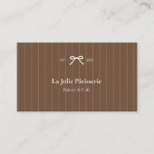 Franse Cocoa Cream Pinstripe QR Code Bakkerij Visitekaartje (Voorkant)