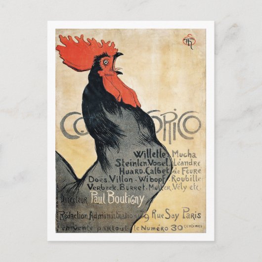 Franse Cocorico-artiesten Briefkaart (Voorkant)