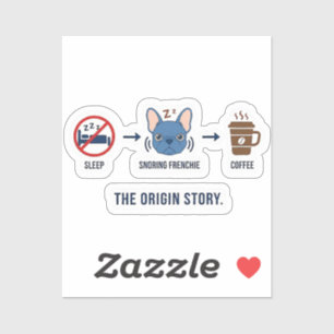 Franse Coffee Oorsprongsverhaal Grappige Hondenmoe Sticker