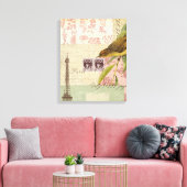 Franse collage canvas afdruk (Insitu (Woonkamer))