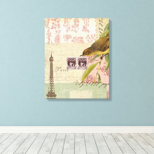 Franse collage canvas afdruk (Insitu (Houten vloer))