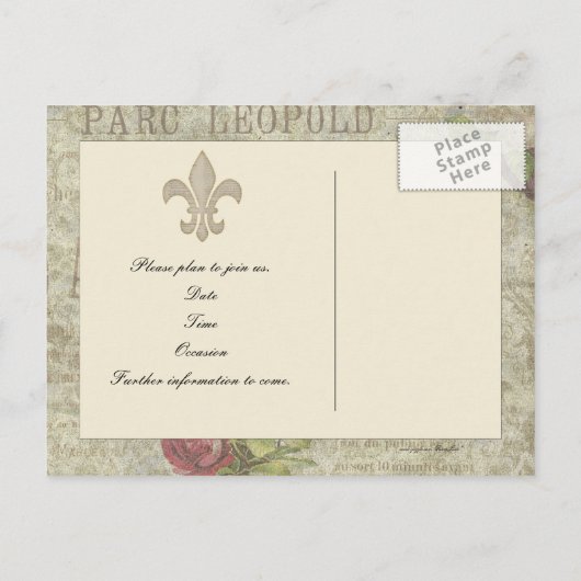  Franse Collage Save the Date Aankondigingskaart (Achterkant)