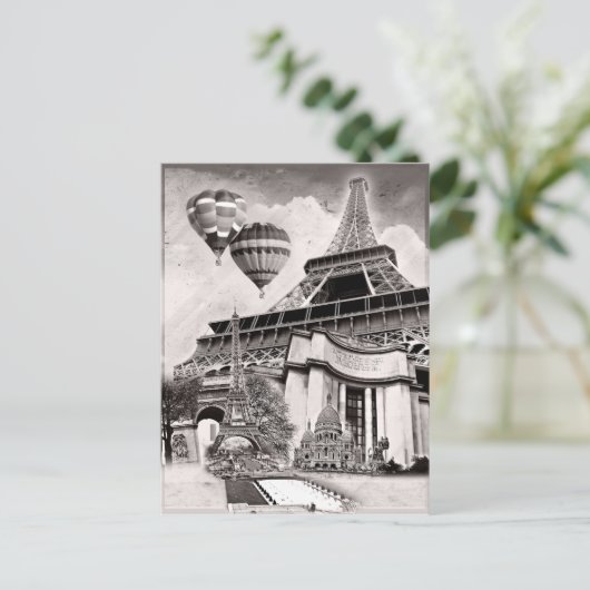 Franse collage v1 briefkaart (Staand voorkant)