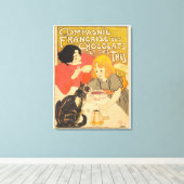 Franse Compagnie van Chocolade en Thee, Art Nouvea Canvas Afdruk (Insitu (Houten vloer))
