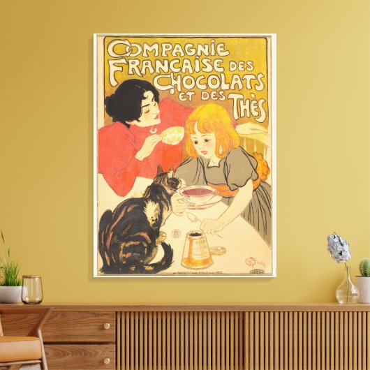 Franse Compagnie van Chocolade en Thee, Art Nouvea Canvas Afdruk (Insitu (Woonkamer))