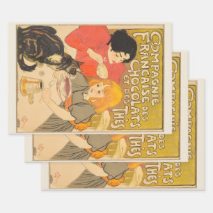 Franse Compagnie van Chocolade en Thee, Art Nouvea Inpakpapier Vel