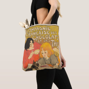 Franse Compagnie van Chocolade en Theeën, Art Nouv Tote Bag