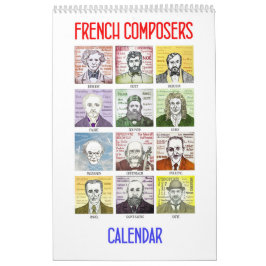 Franse componisten - Wall Calendar Kalender
