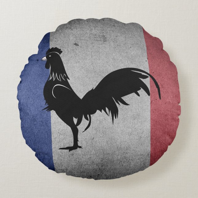 Franse coq rond kussen (Voorkant)
