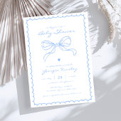 Franse Coquette Bow Whimsy Lijst Boy Baby shower Kaart