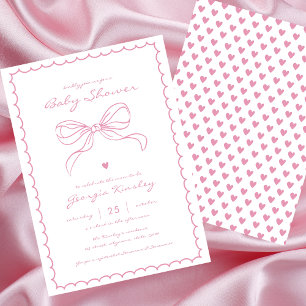 Franse Coquette Bow Whimsy Lijst Girl Baby shower Kaart