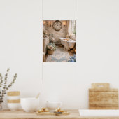 Franse cottage badkamer muurdecoratie poster (Keuken)