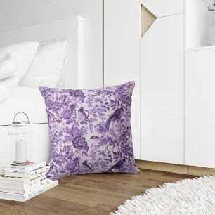 Franse Cottage stijl Toile de Jouy Paarse Kussen