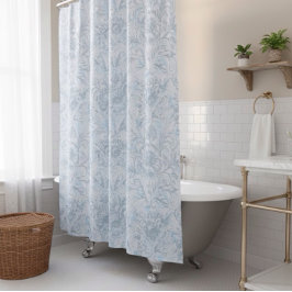 Franse Cottage Stofblauw Bloem Douchegordijn