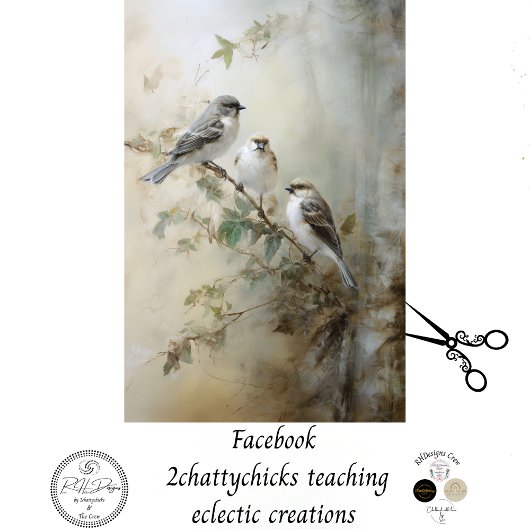  Franse Cottage Vogels Decoupage Tissuepapier