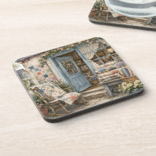 Franse Cottagecore Dekbed Winkel Watercolor Bier Onderzetter