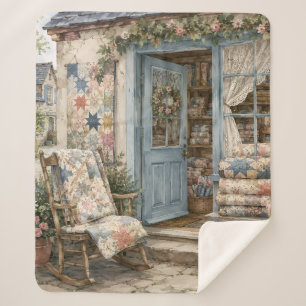 Franse Cottagecore Dekbed Winkel Watercolor Sherpa Deken