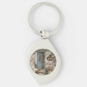 Franse Cottagecore Dekbed Winkel Watercolor Sleutelhanger