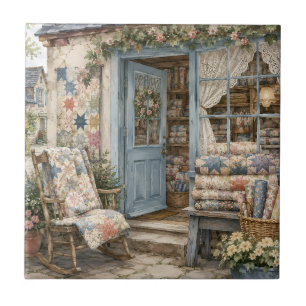 Franse Cottagecore Dekbed Winkel Watercolor Tegeltje