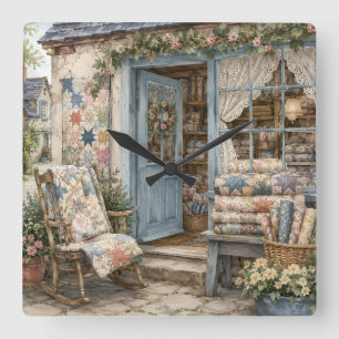 Franse Cottagecore Dekbed Winkel Watercolor Vierkante Klok