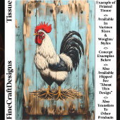 Franse Country Barnyard Rooster DB7L Decoupage Tissuepapier