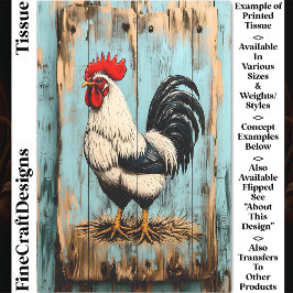 Franse Country Barnyard Rooster DB7L Decoupage Tissuepapier