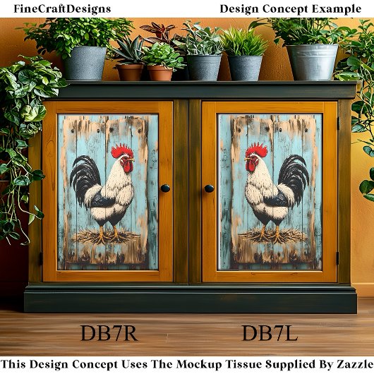 Franse Country Barnyard Rooster DB7L Decoupage Tissuepapier