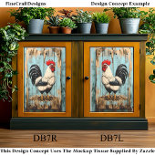 Franse Country Barnyard Rooster DB7R Decoupage Tissuepapier