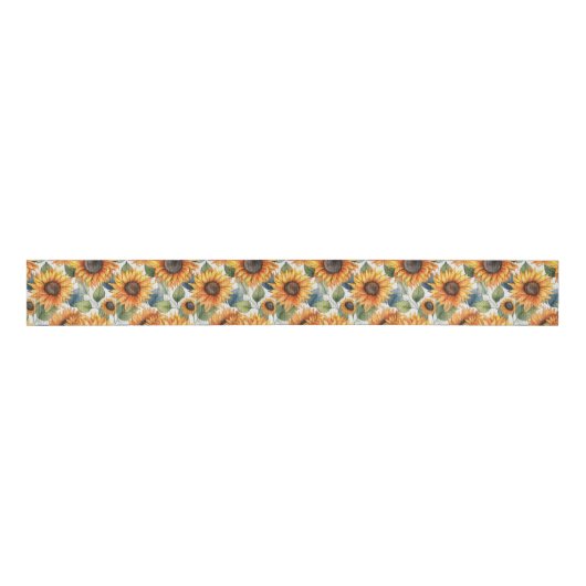 Franse Country Decor Gele Zonnebloemen Grosgrain Lint (Voorkant)