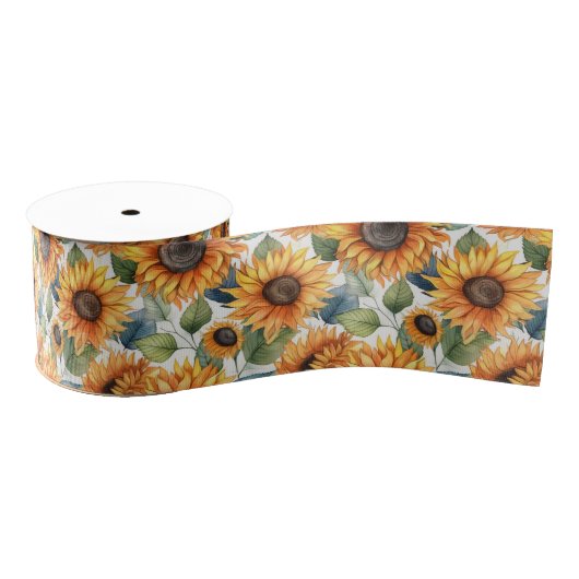 Franse Country Decor Gele Zonnebloemen Grosgrain Lint (Spoel)
