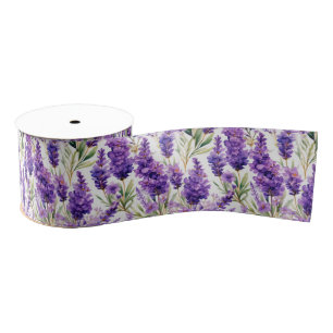 Franse Country Decor Waterverf Lavendelbloemen Grosgrain Lint