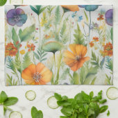 Franse Country Decor Waterverf Wildflowers Theedoek (Gevouwen)