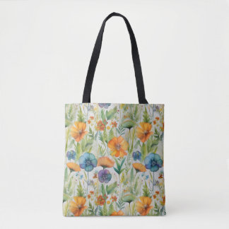 Franse Country Decor Waterverf Wildflowers Tote Bag