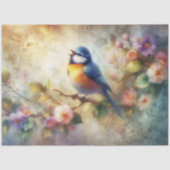Franse Country Garden Bluebird Decoupage Tissuepapier (Voorkant)
