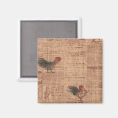 Franse Country Roosters Koelkast Magnet (Voorkant / Achterkant)
