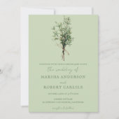 Franse Country Rosemary Springs met Twine Wedding Kaart (Voorkant)