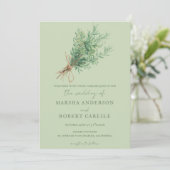 Franse Country Rosemary Springs met Twine Wedding Kaart (Staand voorkant)