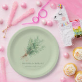 Franse Country Rozemarijn Rustieke Botanische Huwe Papieren Bordje (Feest)