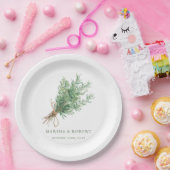 Franse Country Rozemarijn Rustieke Botanische Huwe Papieren Bordje (Feest)