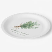 Franse Country Rozemarijn Rustieke Botanische Huwe Papieren Bordje (Gekanteld)