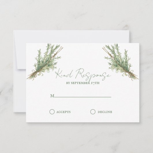 Franse Country Rozemarijn Springs met Twine RSVP Kaartje (Voorkant)